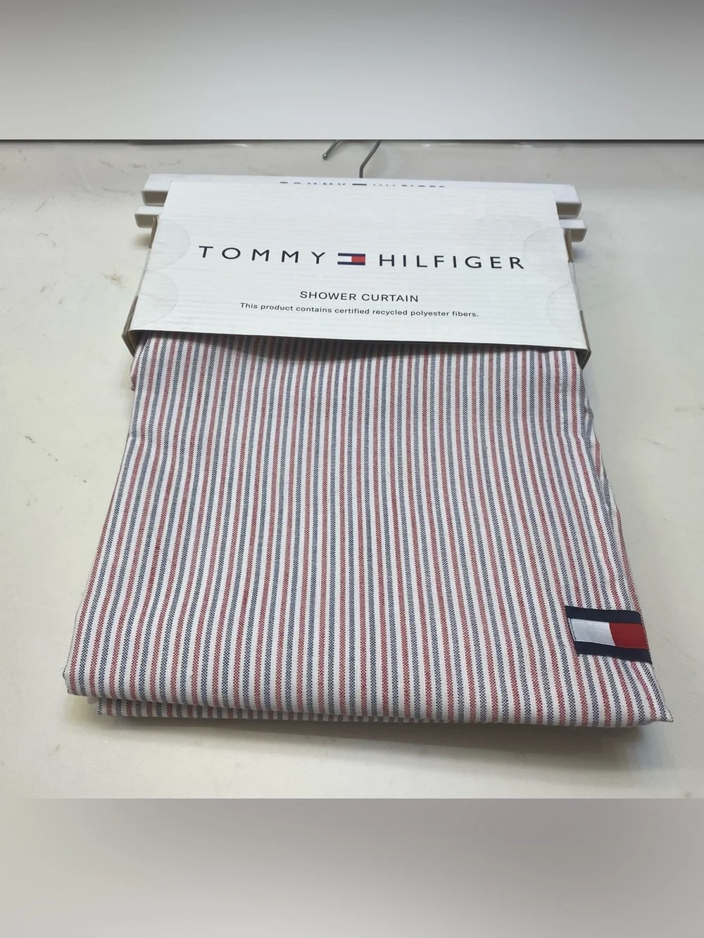 Tommy Hilfiger ❤️Fabric Shower Curtain Millerton stripe 72x72 New